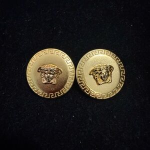 Versace Gold Medusa Greca Earrings